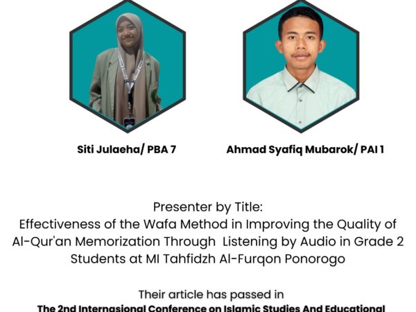 Their article has passed in  The 2nd Internasional Conference on Islamic Studies And Educational Research (ICISER) 2025  "Decolonial Studies and Postcolonial Piety: Digital Islam, Education, Local Traditionas, and Global Discourses"  UNIVERSITAS ISLAM NEGERI RADEN MAS SAID SURAKARTA  POSTGRADUATE PROGRAM