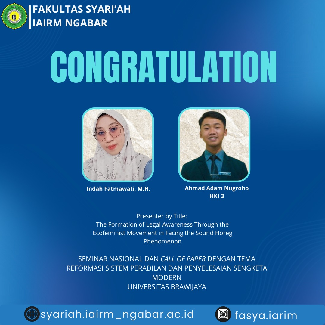 Dosen dan Mahasiswa Fakultas Syariah IAIRM Ngabar Kolaborasi dalam Seminar Nasional dan Call for Paper di Universitas Brawijaya