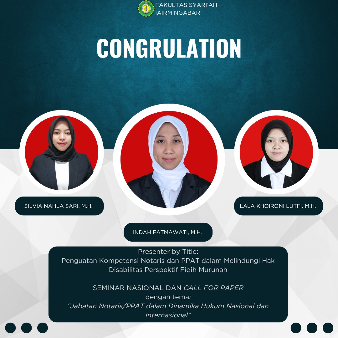 Dosen Fakultas Syariah IAIRM Ngabar Jadi Presenter pada Seminar Nasional dan Call for Paper Bidang Kenotariatan