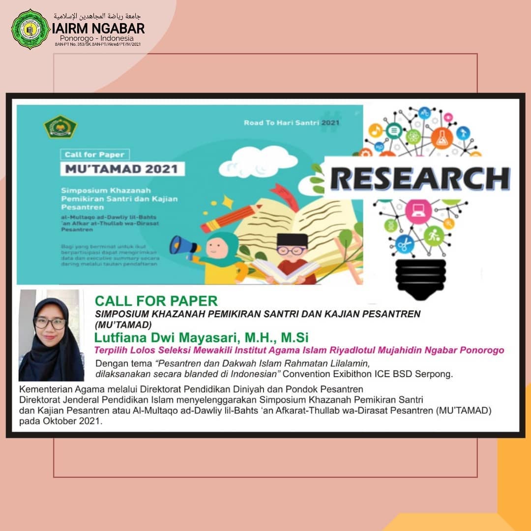 Dosen IAIRM Ngabar Lolos Simposium Internasional MU’TAMAD 2021 Kementerian Agama RI